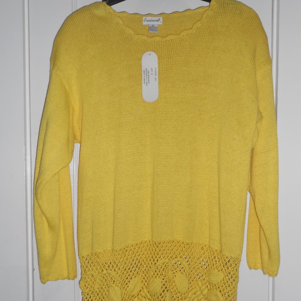 Eminent Yellow Detailed Sweater Top NWT